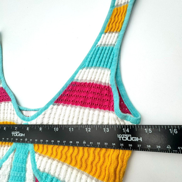 SOLID & STRIPED Medium Aubrey Crochet Knit Maxi Dress Sleeveless Colorful Beach - Picture 9 of 11